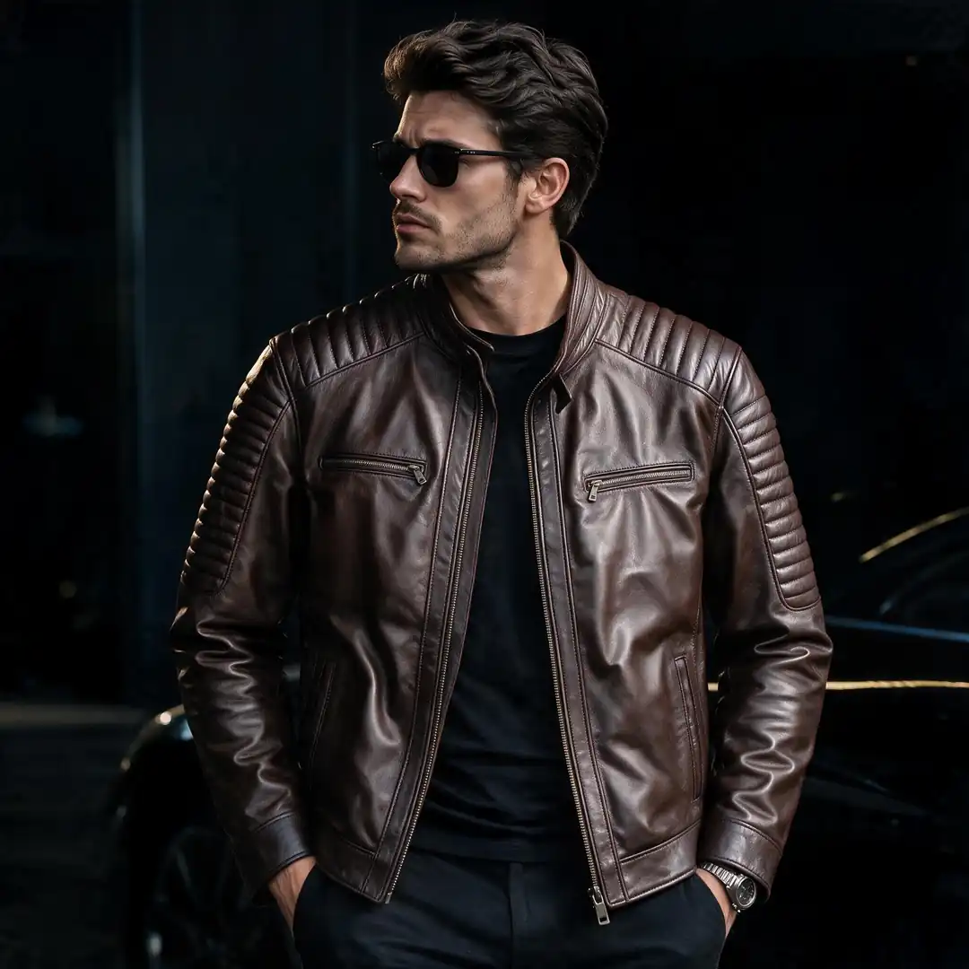 P-044 DERİ CEKET - KAHVE
