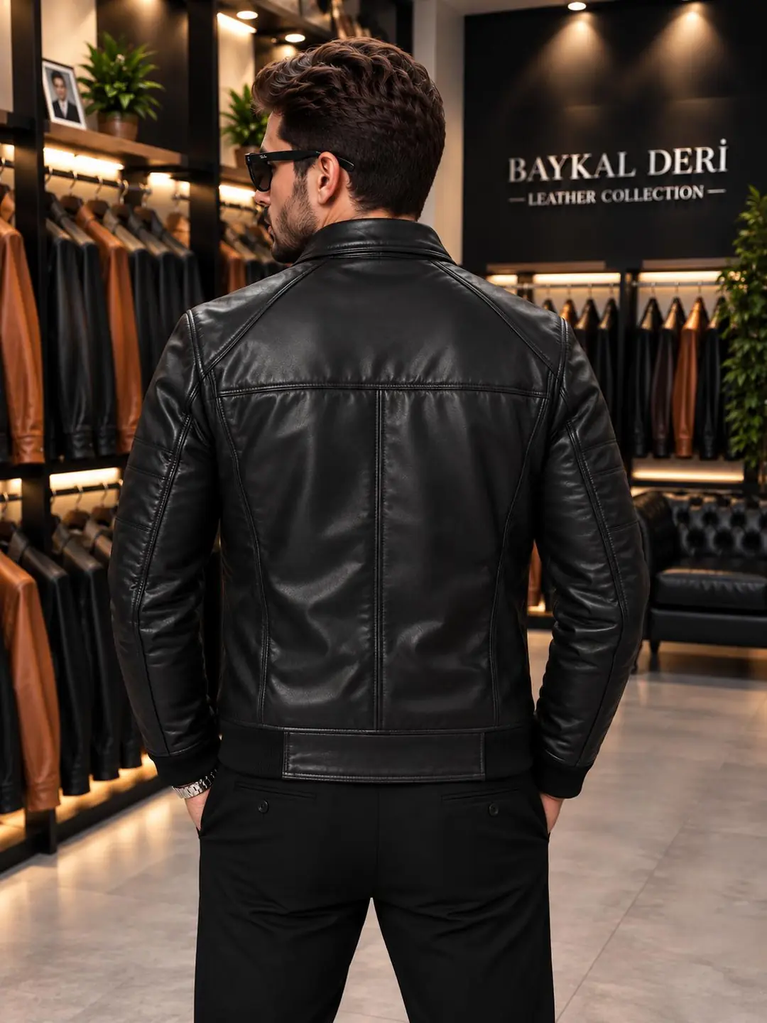 KOLEJ GÖMLEK YAKALI MODEL DERİ CEKET